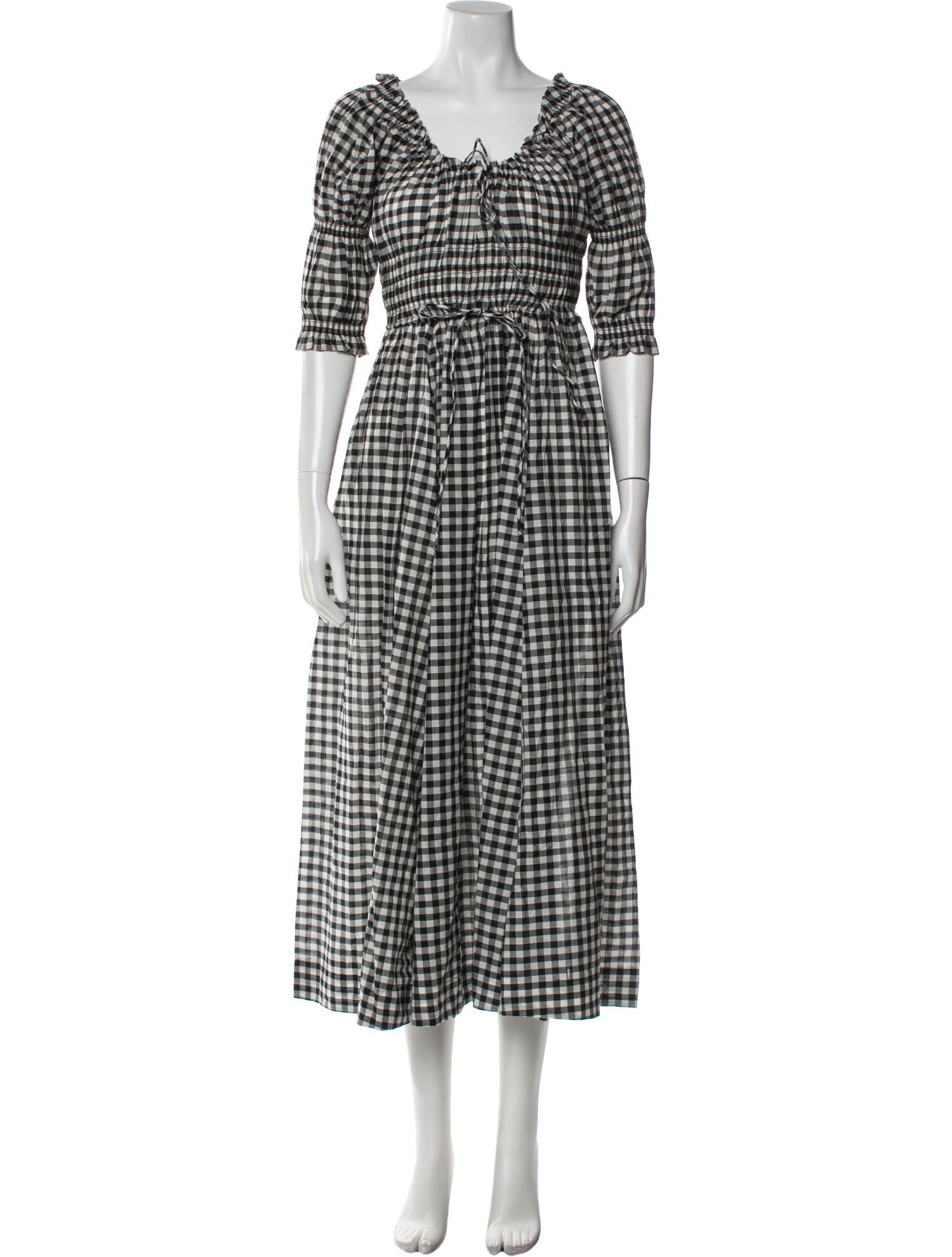 DÔEN Plaid Print Long Dress