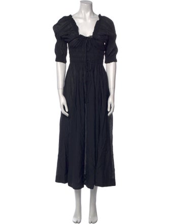 DÔEN Square Neckline Midi Length Dress