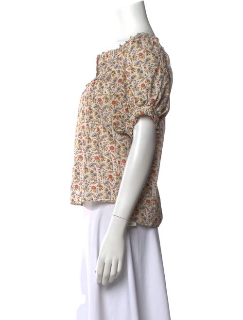 DÔEN Floral Print Square Neckline Crop Top