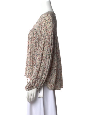 DÔEN Silk Paisley Print Blouse