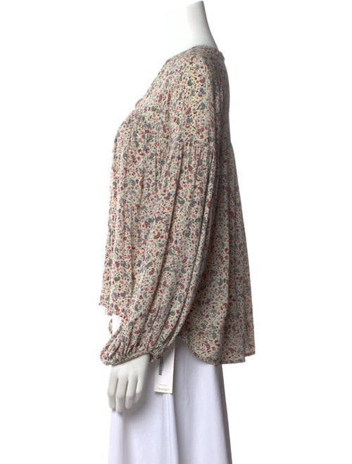 DÔEN Silk Paisley Print Blouse