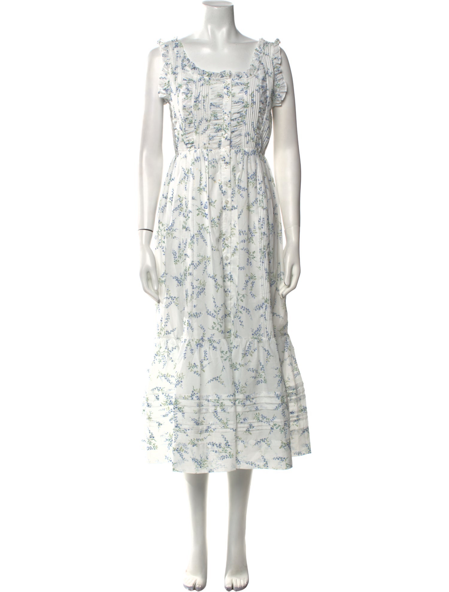 DÔEN Floral Print Midi Length Dress