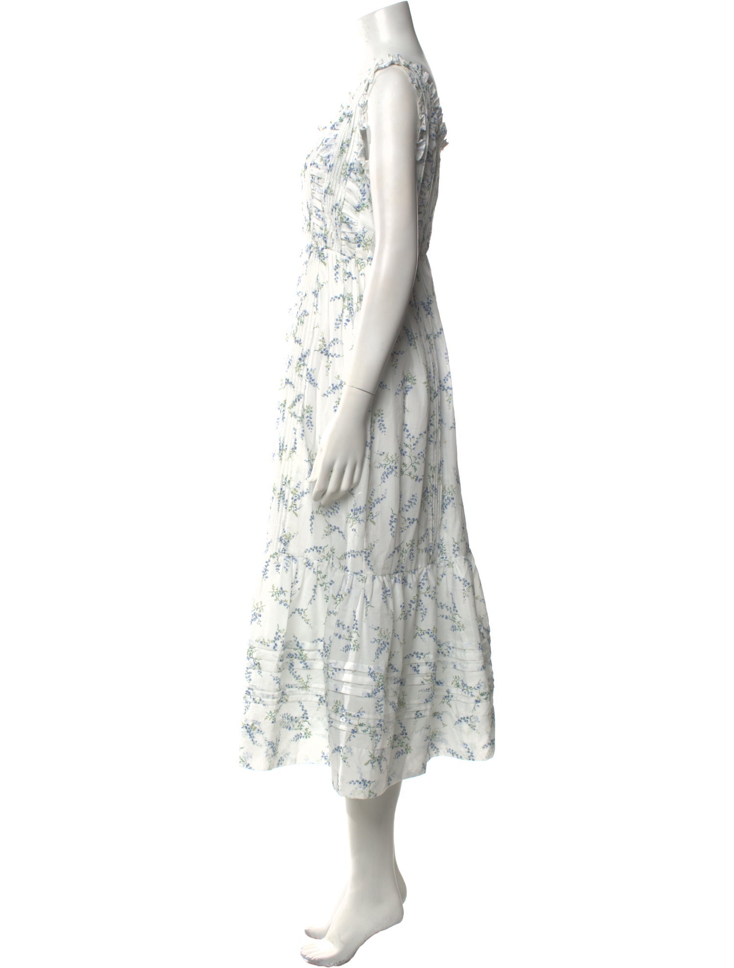 DÔEN Floral Print Midi Length Dress