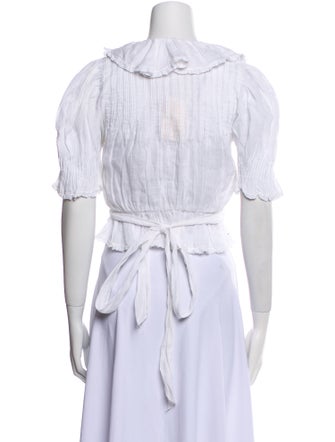 DÔEN V-Neck Short Sleeve Crop Top