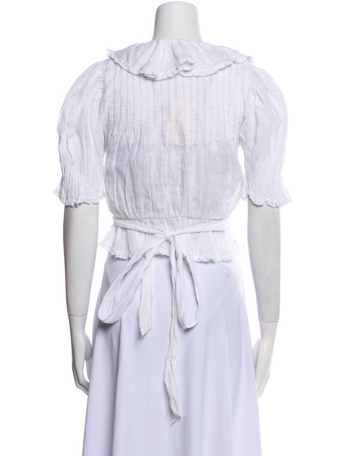 DÔEN V-Neck Short Sleeve Crop Top