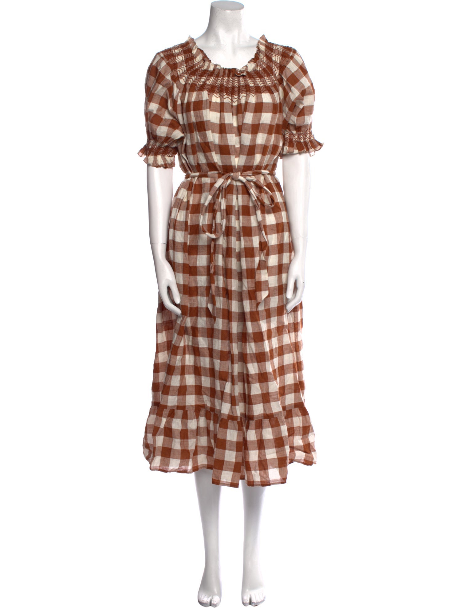 DÔEN Plaid Print Long Dress