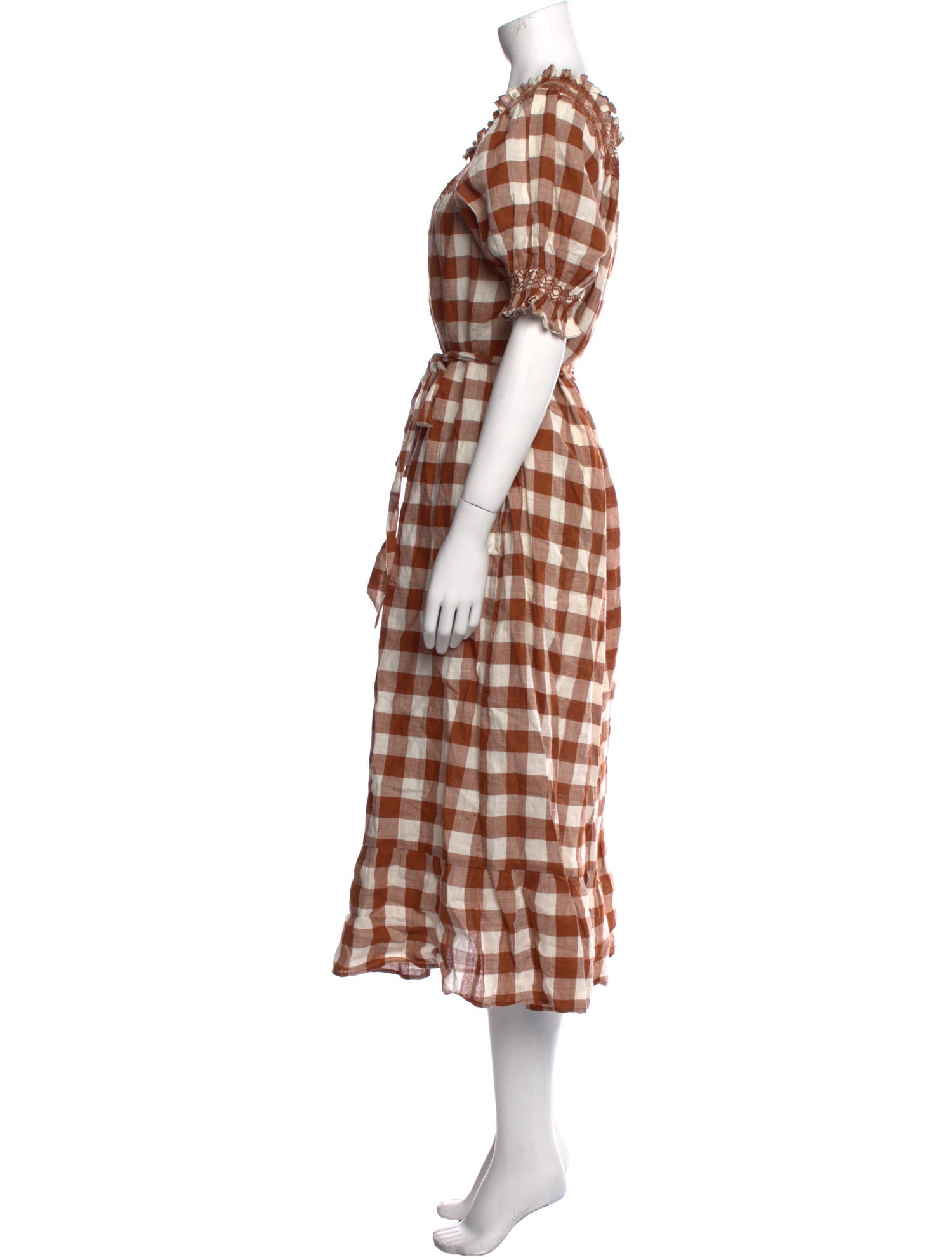 DÔEN Plaid Print Long Dress