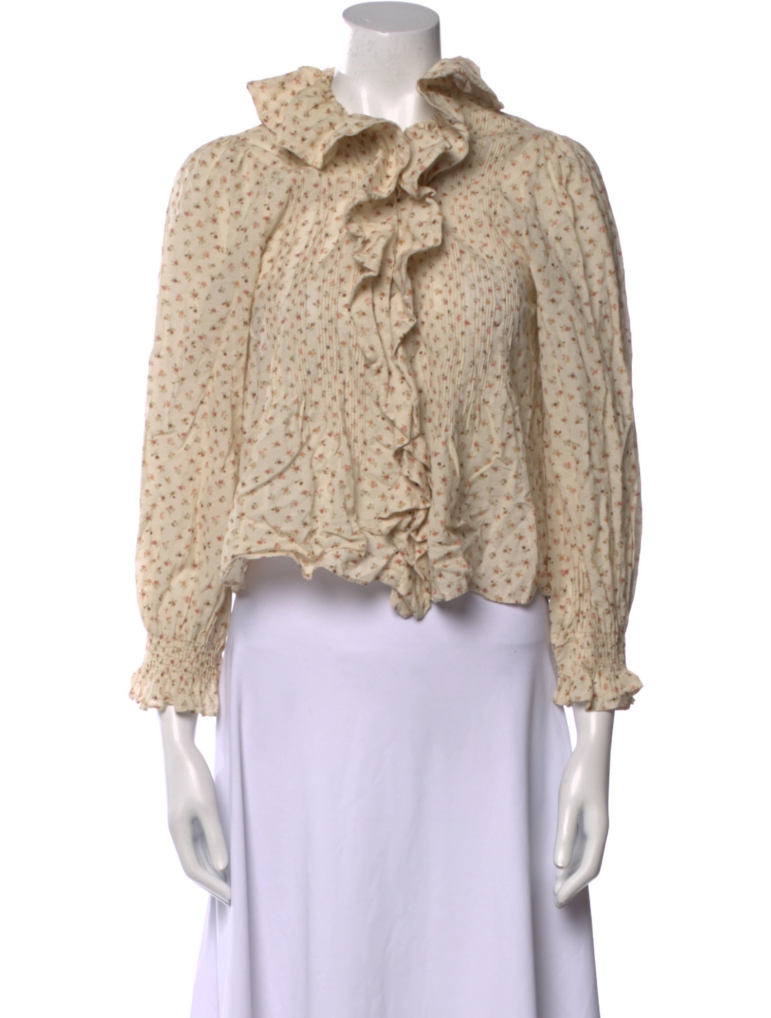 DÔEN Printed Mock Neck Crop Top