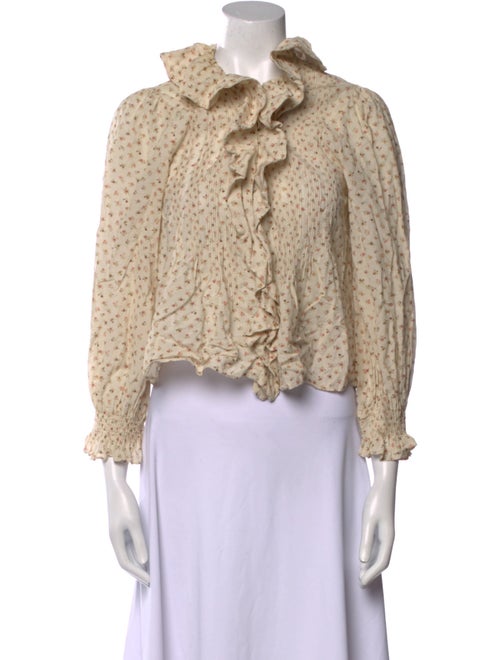 DÔEN Printed Mock Neck Crop Top