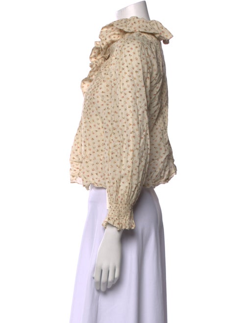 DÔEN Printed Mock Neck Crop Top