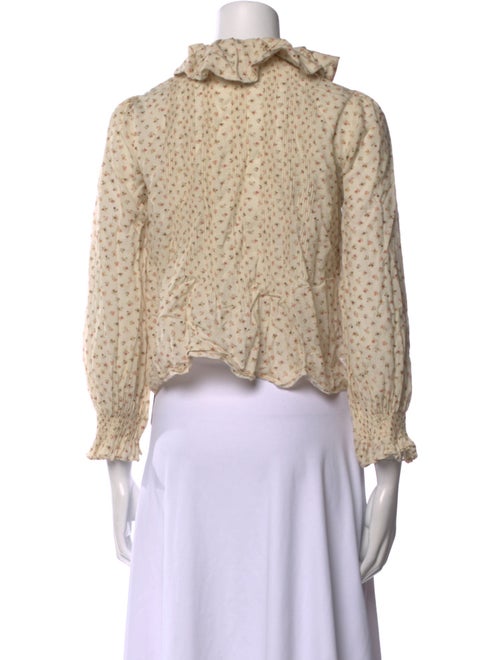 DÔEN Printed Mock Neck Crop Top