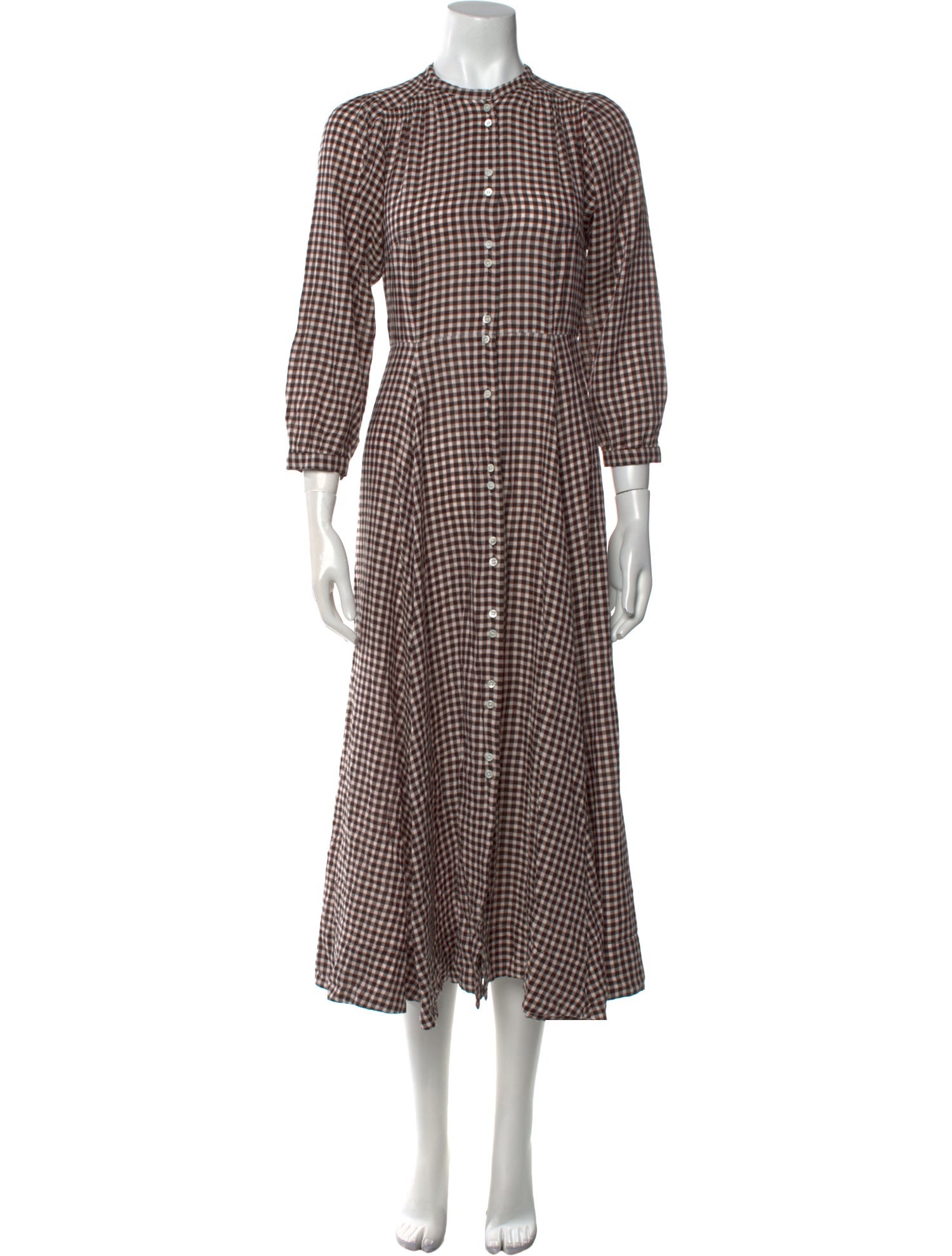 DÔEN Plaid Print Midi Length Dress