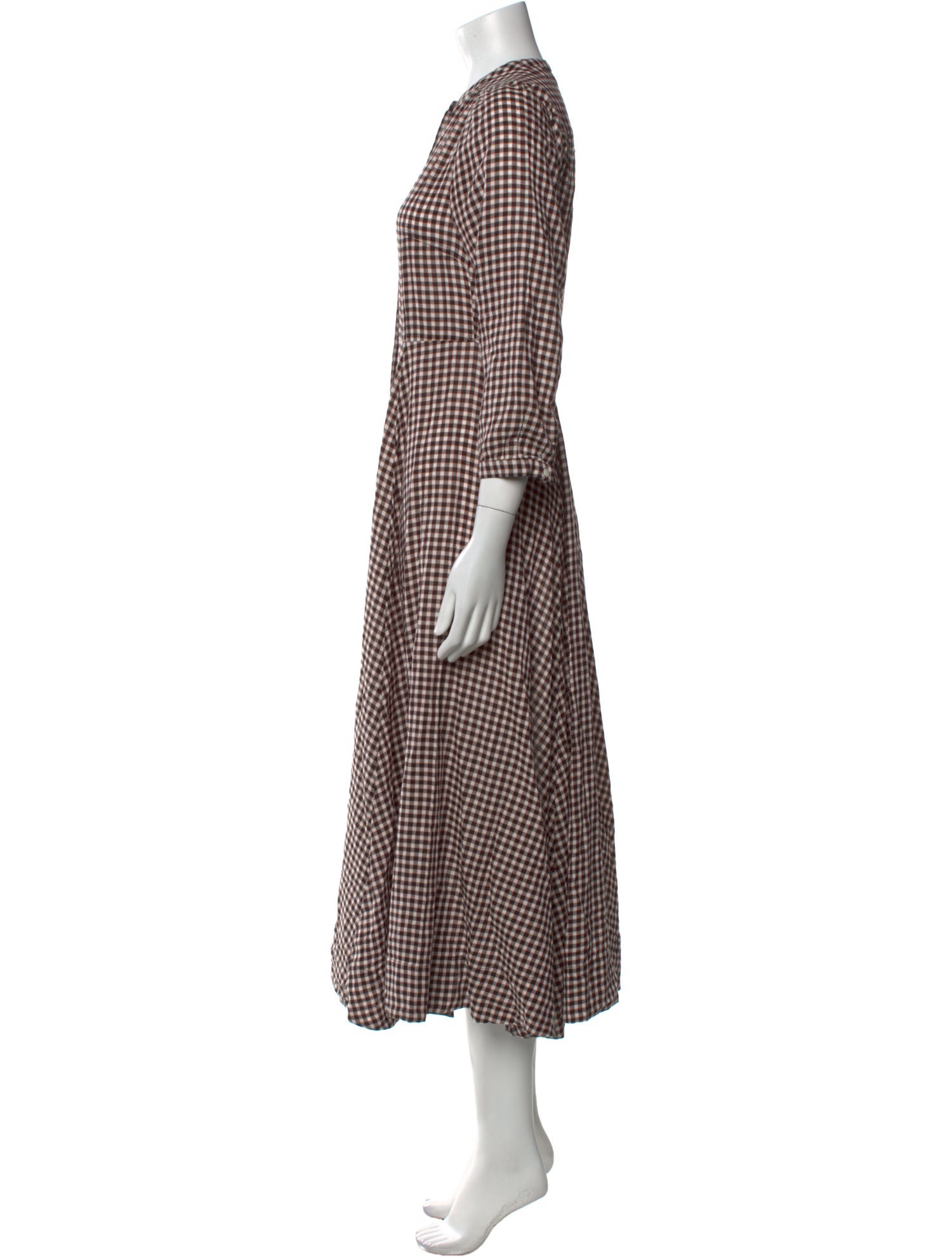 DÔEN Plaid Print Midi Length Dress