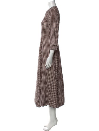 DÔEN Plaid Print Midi Length Dress