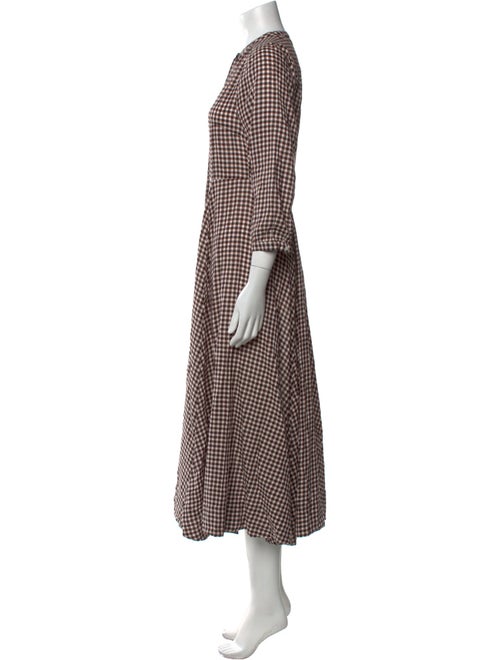 DÔEN Plaid Print Midi Length Dress