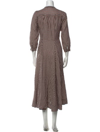 DÔEN Plaid Print Midi Length Dress