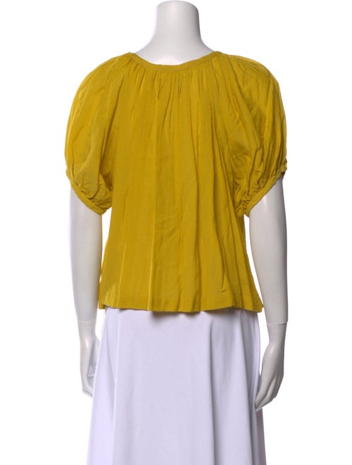 DÔEN Scoop Neck Short Sleeve Blouse