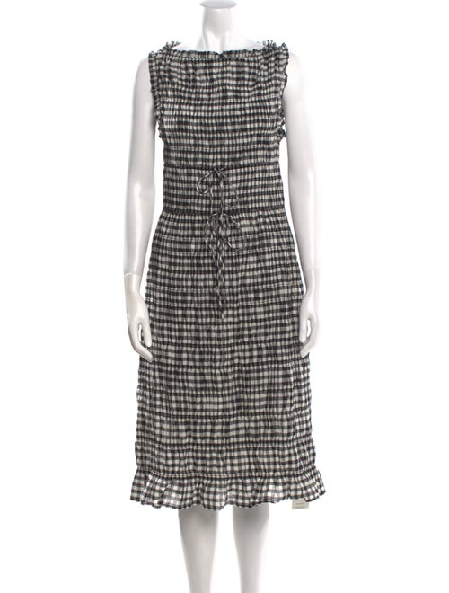 DÔEN Rosella - Noir Greta Gingham Midi Length Dress