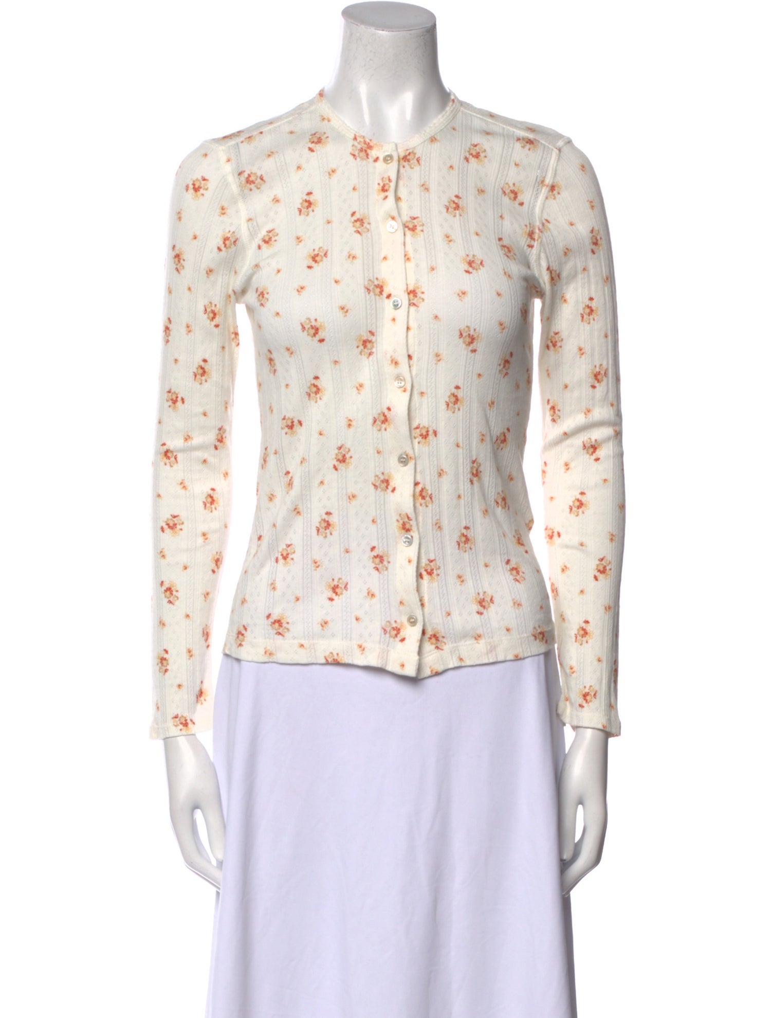 DÔEN Floral Print Crew Neck Sweater