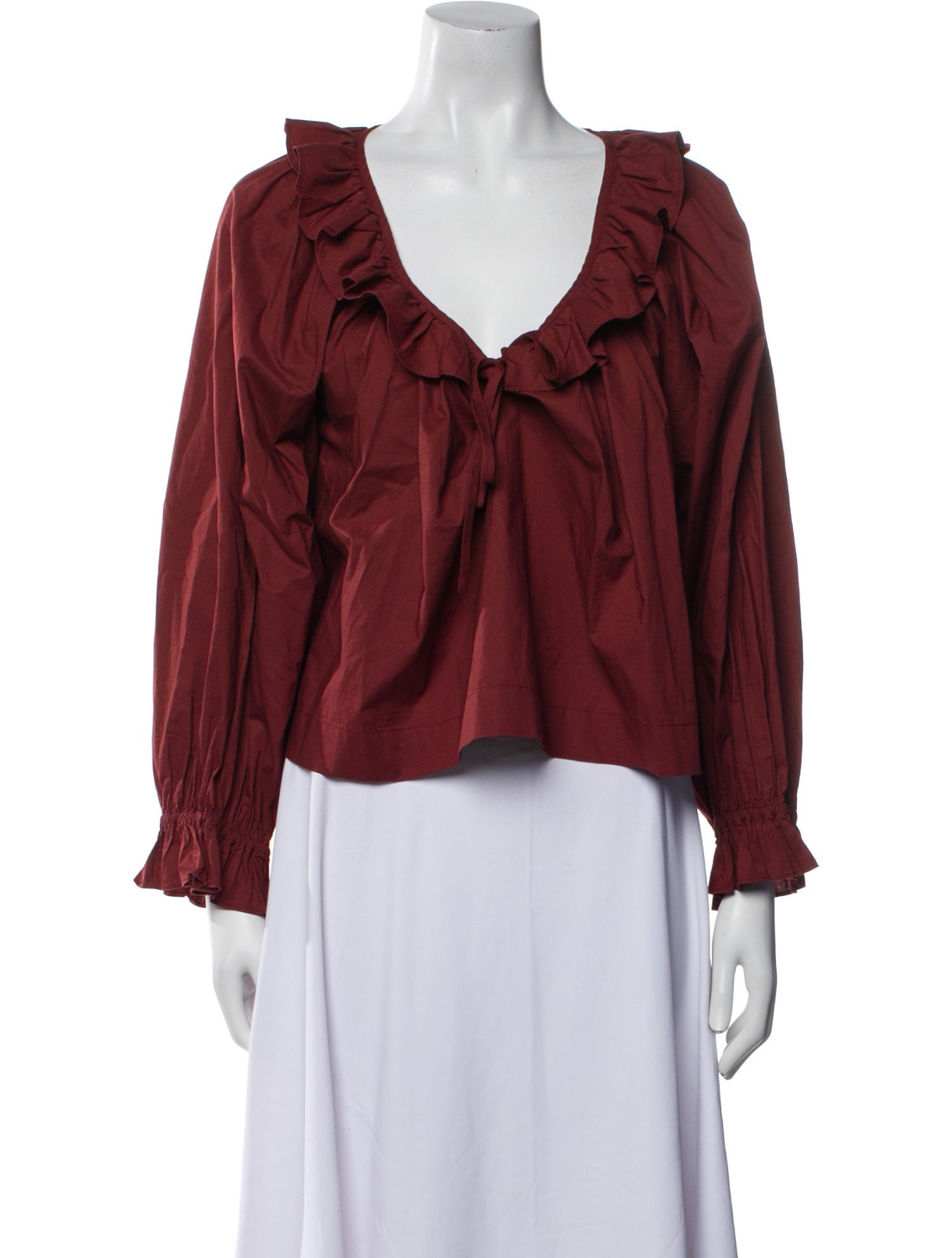 DÔEN V-Neck Long Sleeve Blouse w/ Tags