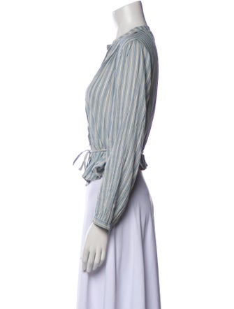 DÔEN Striped Crew Neck Blouse