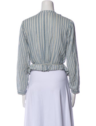 DÔEN Striped Crew Neck Blouse