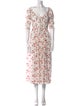 DÔEN Floral Print Midi Length Dress