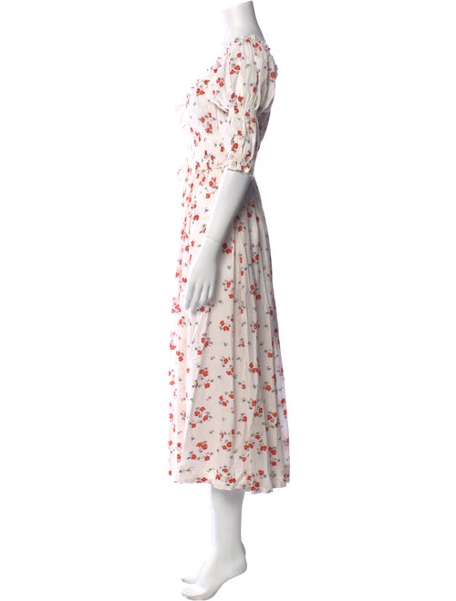DÔEN Floral Print Midi Length Dress