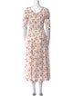 DÔEN Floral Print Midi Length Dress