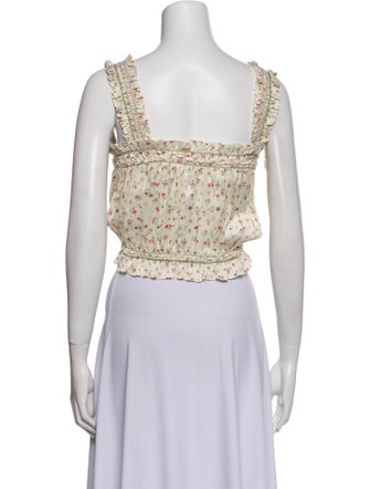 DÔEN Silk Floral Print Crop Top