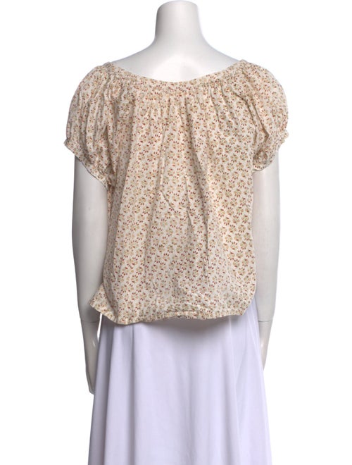 DÔEN Printed Scoop Neck Crop Top