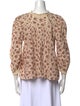 DÔEN Floral Print Mock Neck Blouse