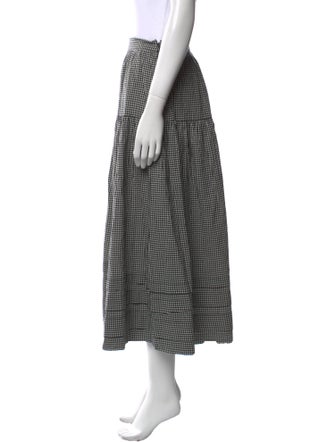 DÔEN Plaid Print Midi Length Skirt