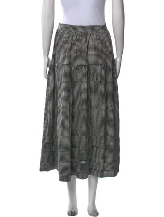 DÔEN Plaid Print Midi Length Skirt