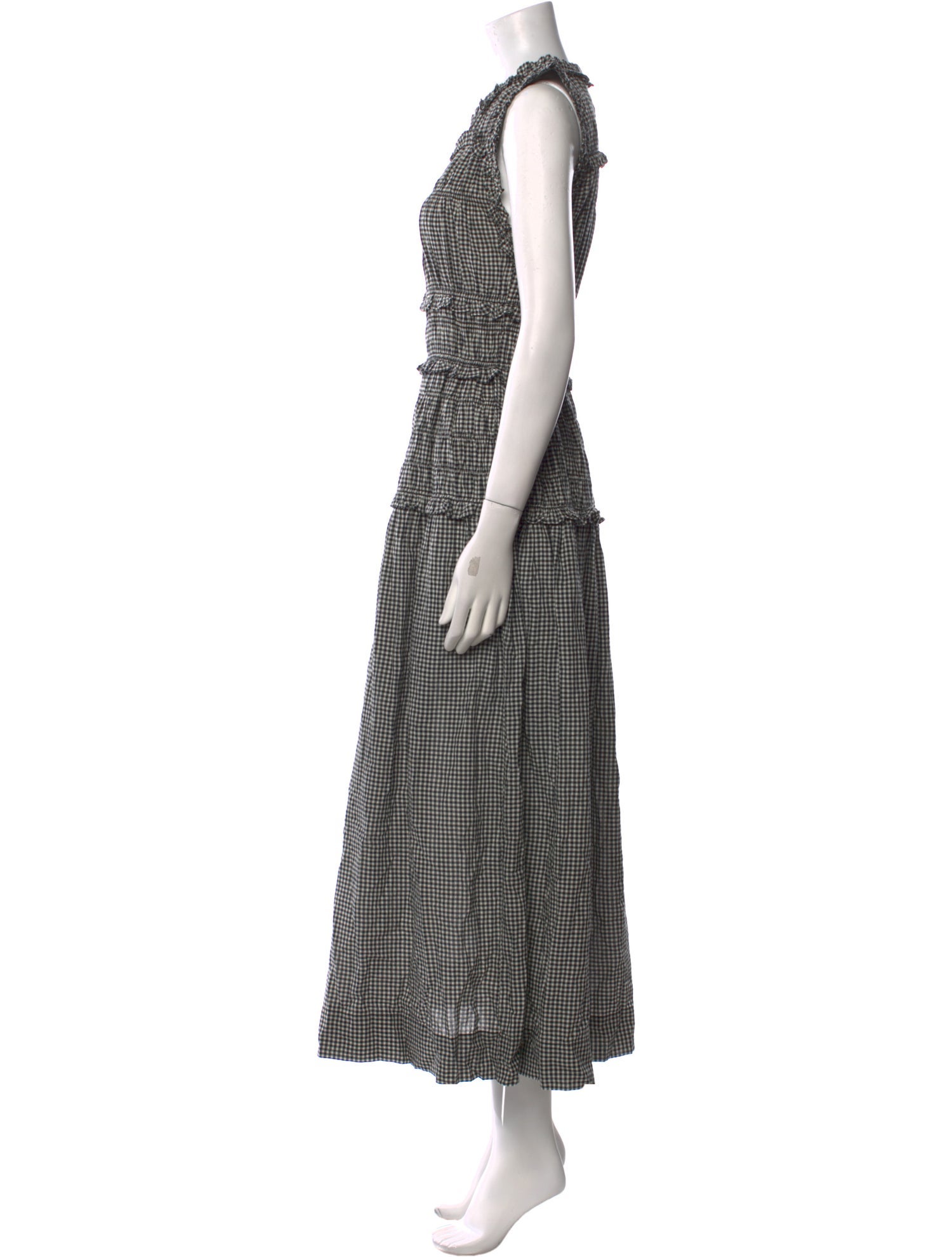 DÔEN Plaid Print Long Dress