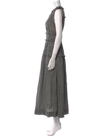 DÔEN Plaid Print Long Dress