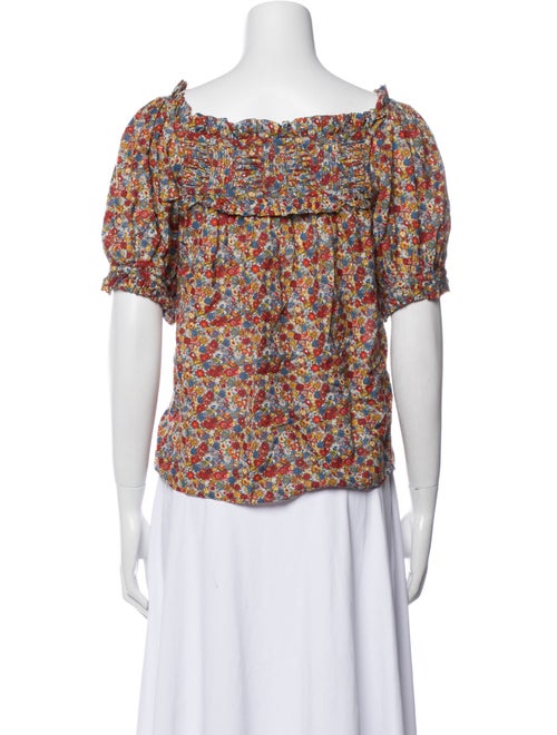 DÔEN Floral Print Square Neckline Crop Top