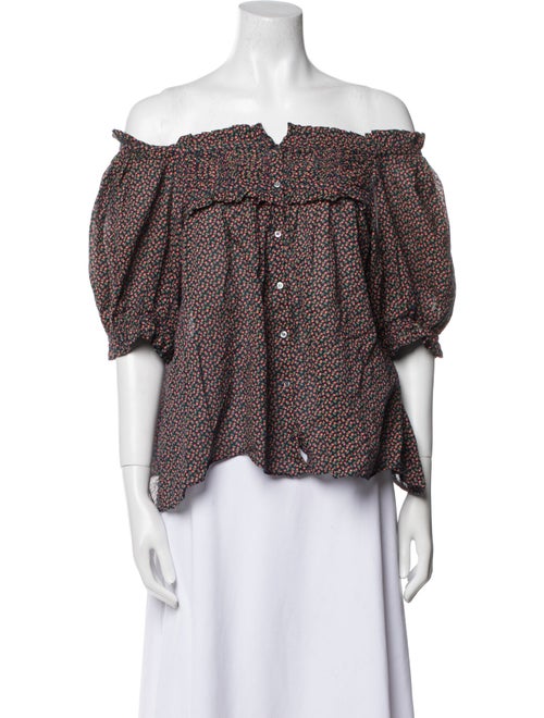 DÔEN Printed Off-The-Shoulder Top