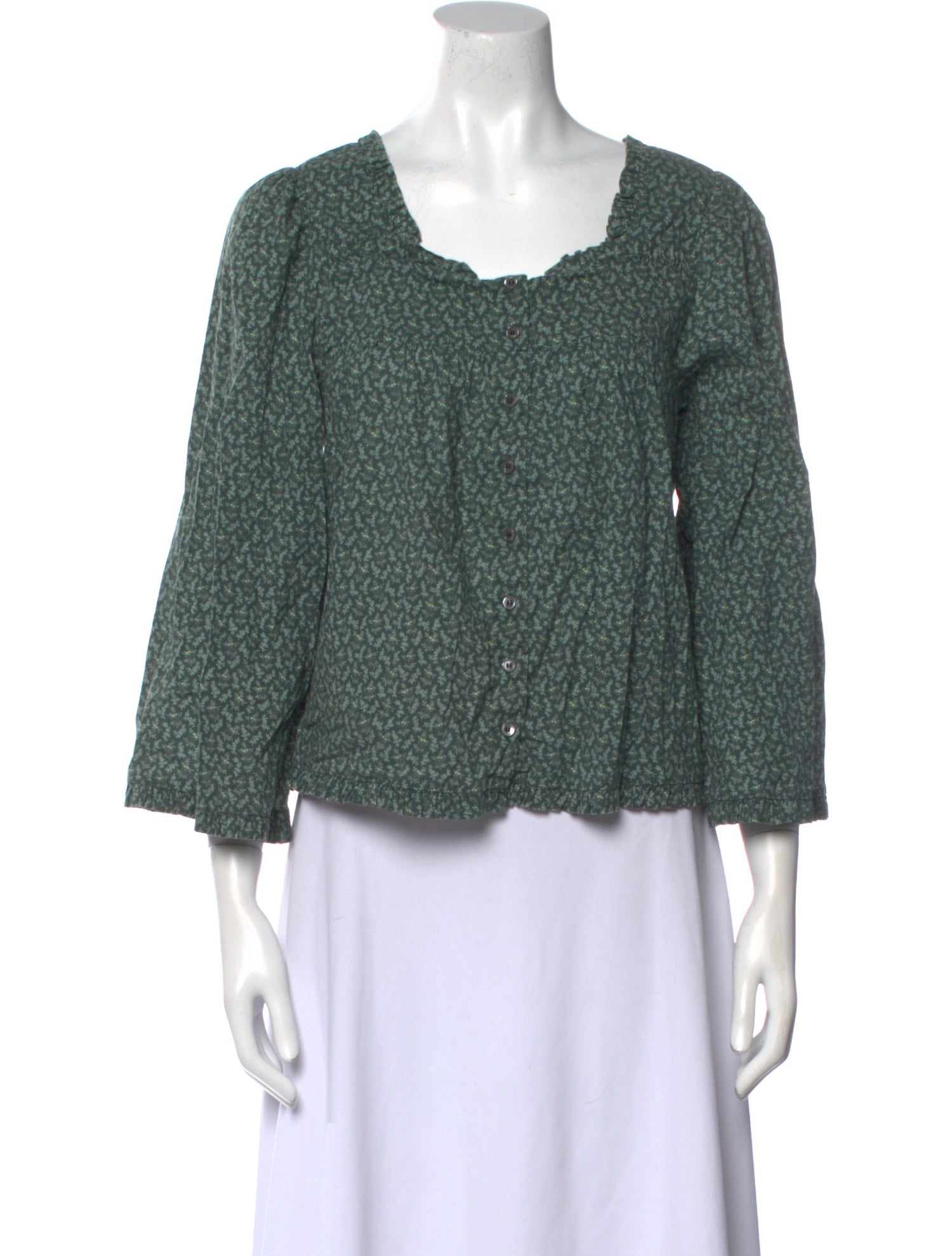 DÔEN Floral Print Square Neckline Crop Top