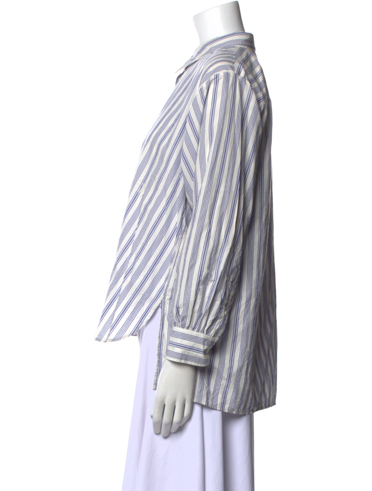 DÔEN Striped Long Sleeve Button-Up Top