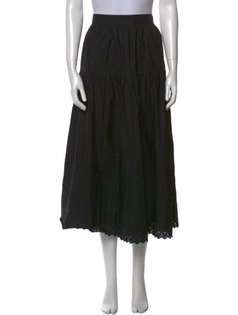 DÔEN Embroidered Accent Midi Length Skirt