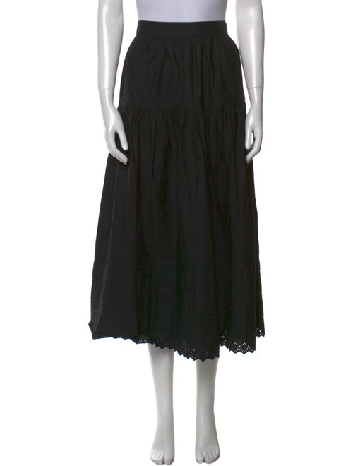 DÔEN Embroidered Accent Midi Length Skirt