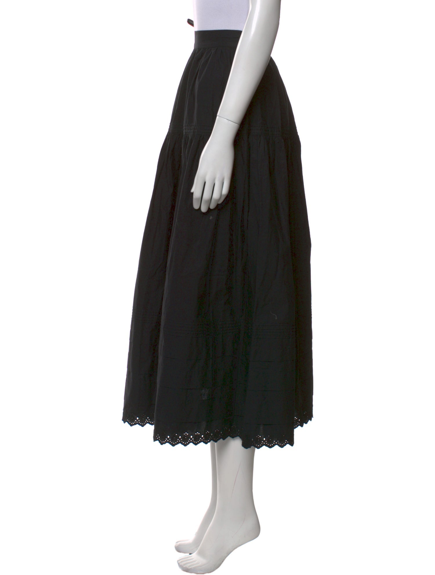 DÔEN Embroidered Accent Midi Length Skirt