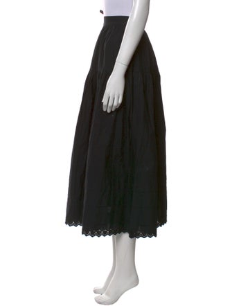 DÔEN Embroidered Accent Midi Length Skirt