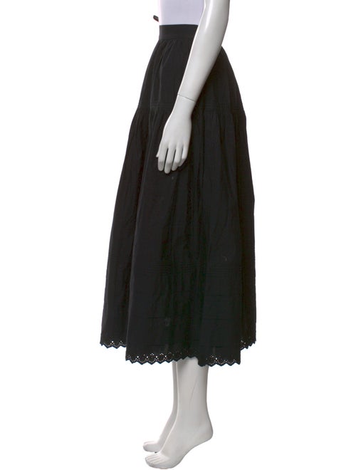 DÔEN Embroidered Accent Midi Length Skirt