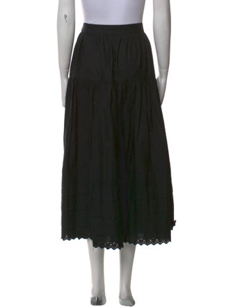 DÔEN Embroidered Accent Midi Length Skirt