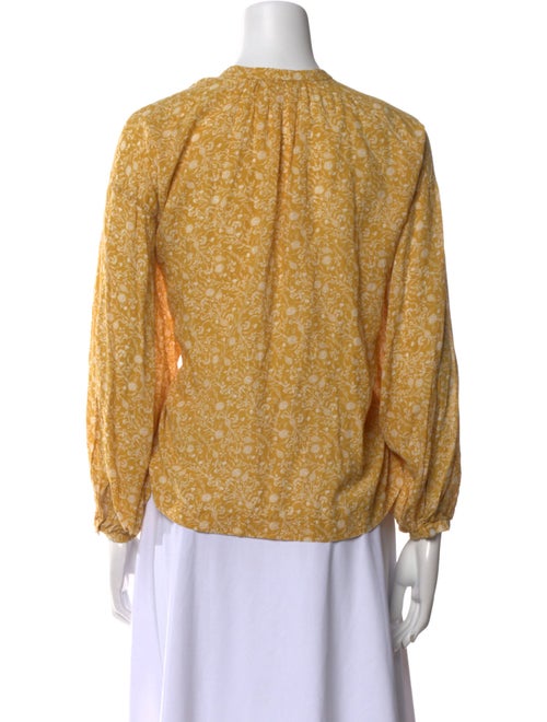 DÔEN Floral Print Crew Neck Blouse