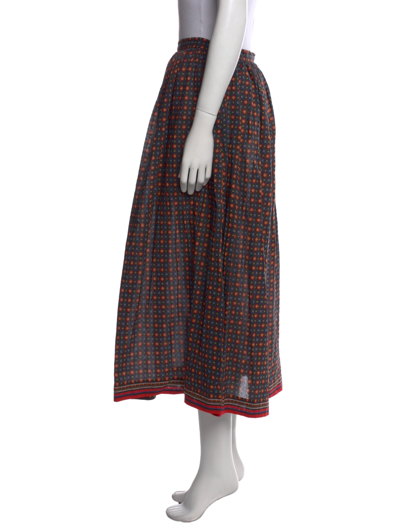 DÔEN Printed Midi Length Skirt