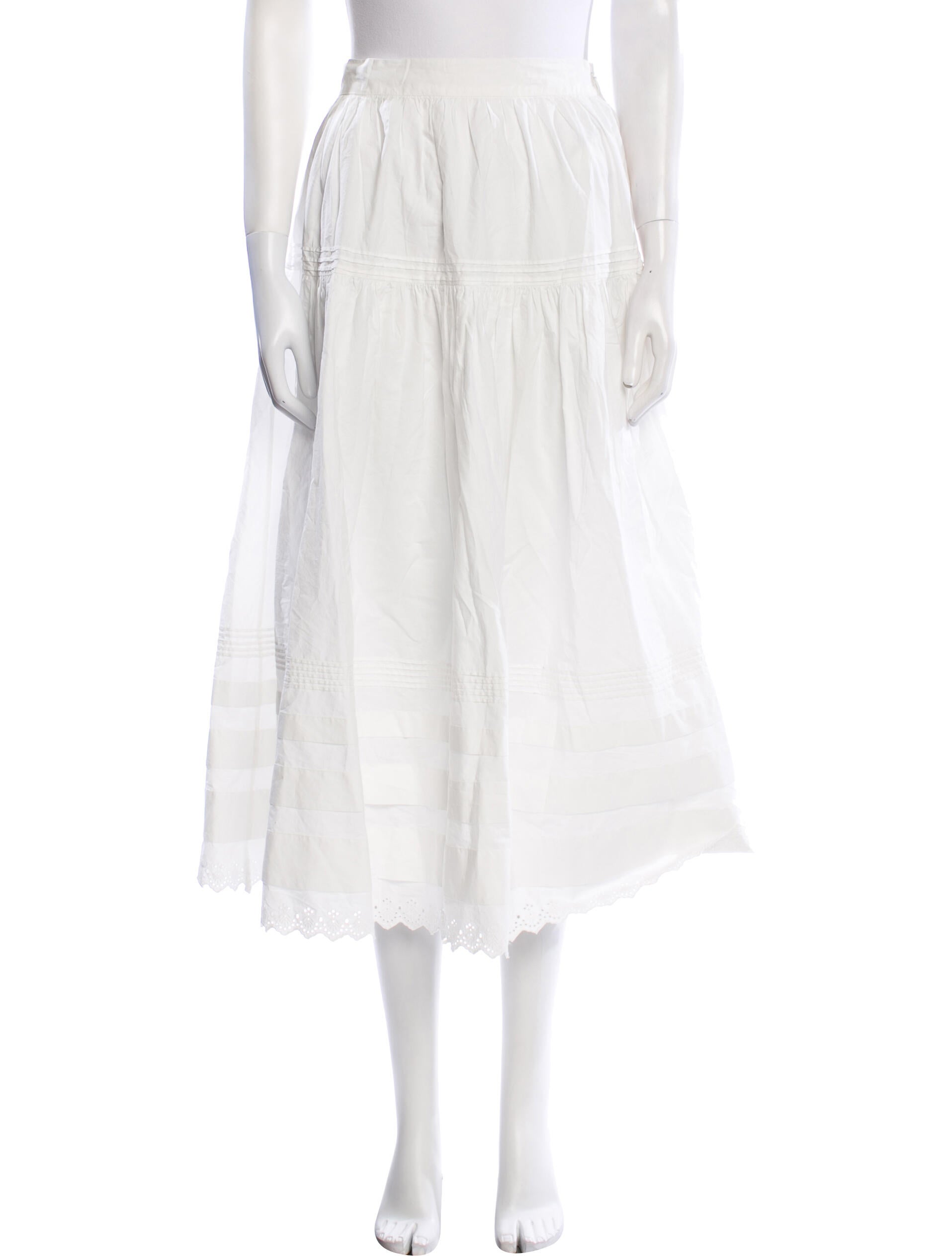 DÔEN Pleated Accents Midi Length Skirt