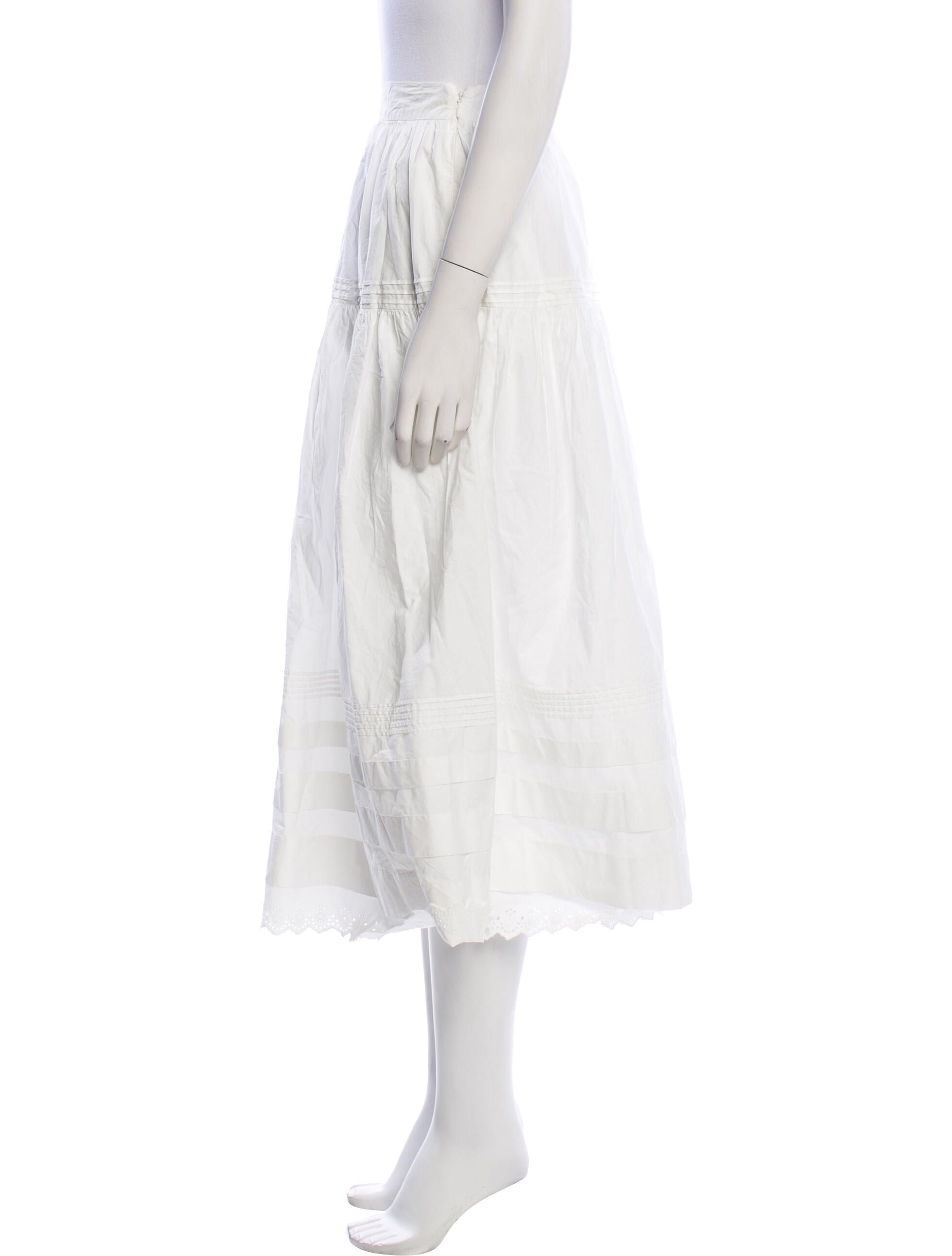 DÔEN Pleated Accents Midi Length Skirt